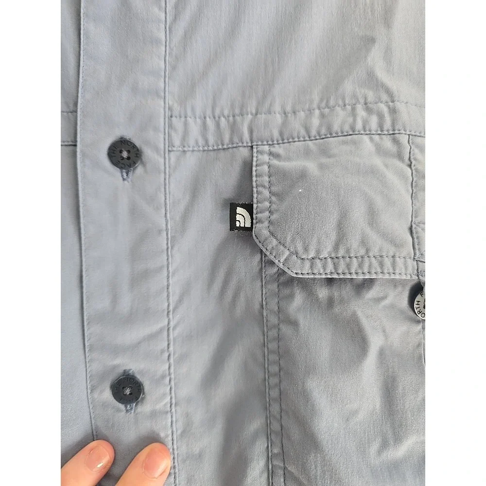 The North Face Gray Vented Fishing Long Sleeve Button Up Shirt Men's Size Medium